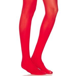 Stems Avery Microfiber Tights in Red Small New Womens Nylons Pantyhose